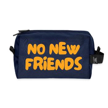 no new friends - Recycled Toiletry Zip Bag - navy - Front
