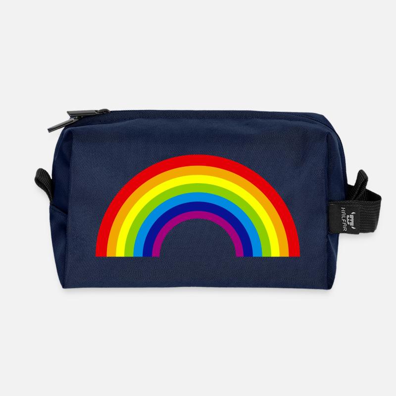 rainbow rainbow - Recycled Toiletry Zip Bag - navy