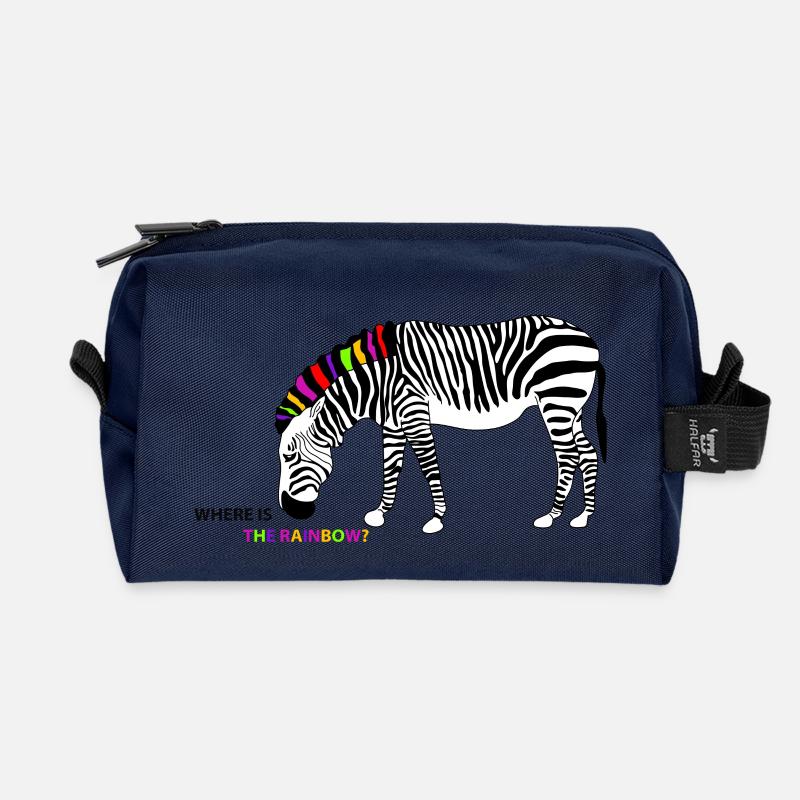 The rainbow - Recycled Toiletry Zip Bag - navy