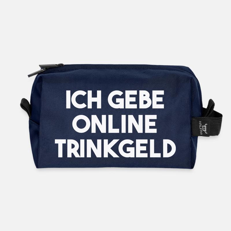 Ich gebe online Trinkgeld Geschenkidee lustig - Recycelte Kulturtasche - Navy