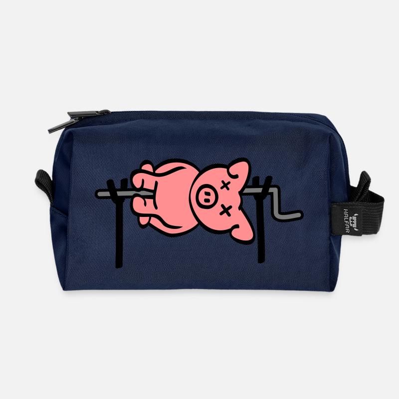Pig Barbecue - Recycelte Kulturtasche - Navy