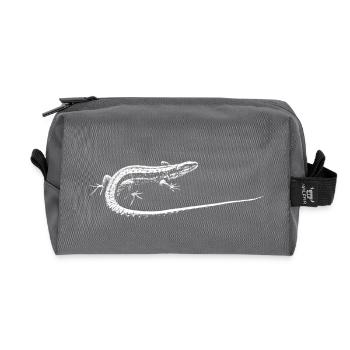 Eidechse / Lizard - Recycled Toiletry Zip Bag - anthracite - Front