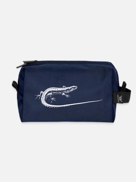 Eidechse / Lizard - Recycled Toiletry Zip Bag - navy