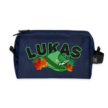 Lukas herbstlich - Recycelte Kulturtasche - Navy - Vorne