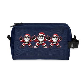 Santa Claus Party Team Christmas - Recycled Toiletry Zip Bag - navy - Front