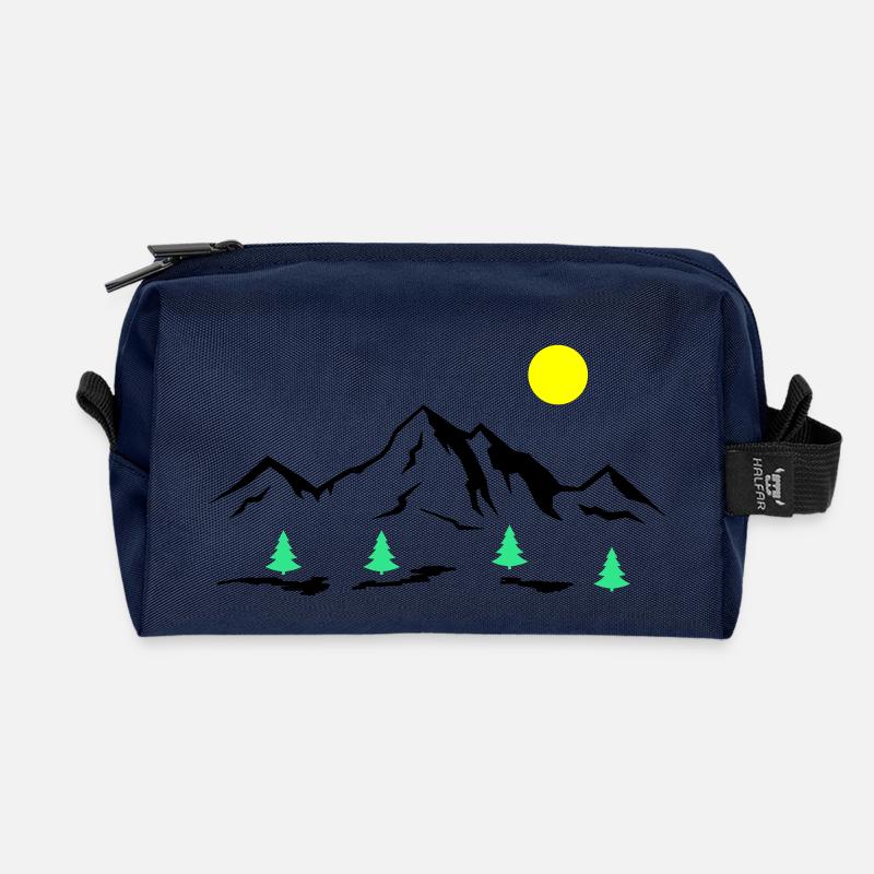 Berge - Recycelte Kulturtasche - Navy