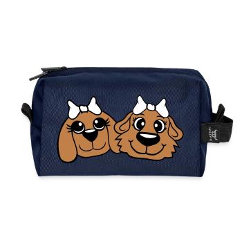 2 Hunde Team Zwei Freunde Freundinnen Paar Crew - Recycelte Kulturtasche - Navy - Vorne