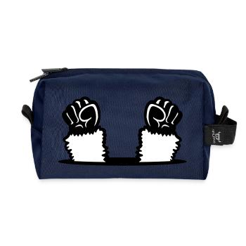 Les poings de lama soulèvent le trou de sol de la rébellion des singes - Trousse de toilette en tissu recyclé - marine - Devant