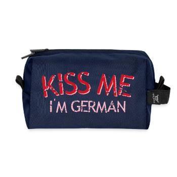 Küss mich, ich bin Deutscher - Recycelte Kulturtasche - Navy - Vorne