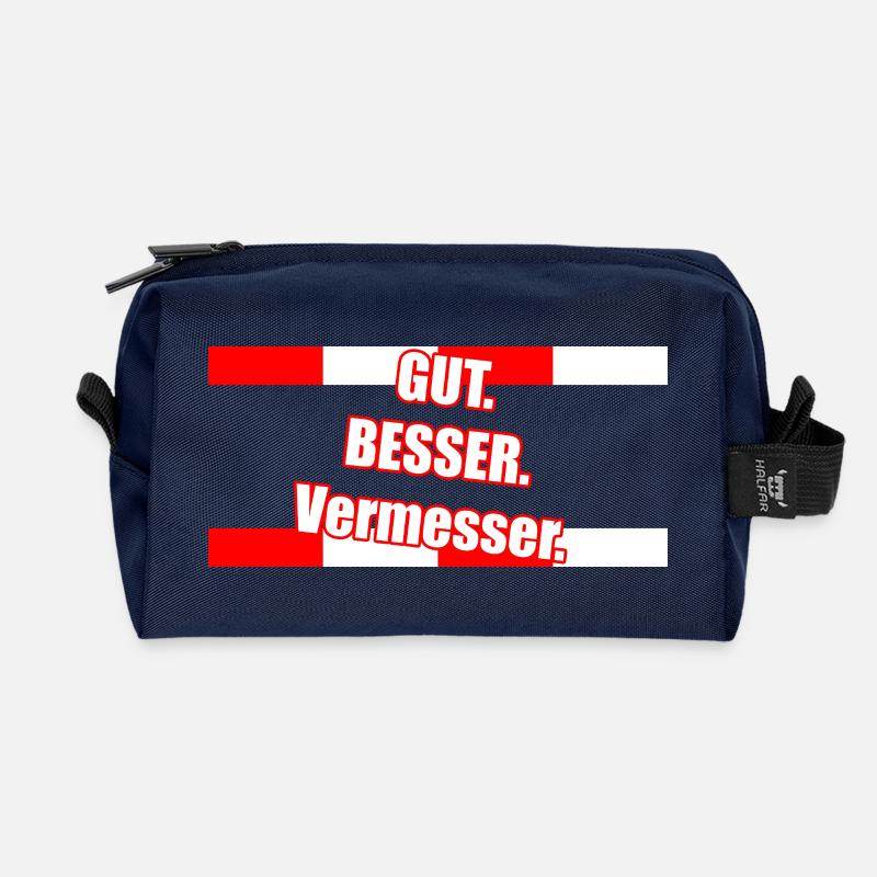 Gut Besser Vermesser Spruch - Recycelte Kulturtasche - Navy