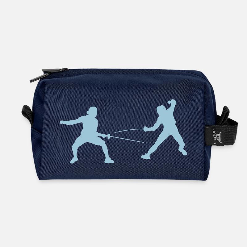 fencing - Recycled Toiletry Zip Bag - navy