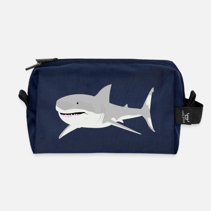 shark - Recycled Toiletry Zip Bag - navy