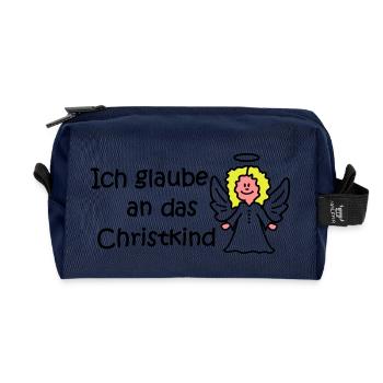 Ich glaube an das Christkind - Recycelte Kulturtasche - Navy - Vorne