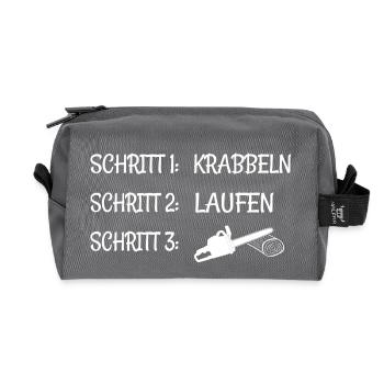 Kinder - Holz machen- Erste Schritte - Recycelte Kulturtasche - Anthrazit - Vorne