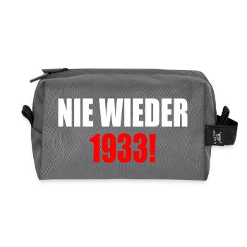 Nie wieder 1933 - Recycelte Kulturtasche - Anthrazit - Vorne