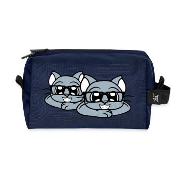 2 Clever Nerd Cats Lunettes à monture de corne Geek Eyewear Team - Trousse de toilette en tissu recyclé - marine - Devant