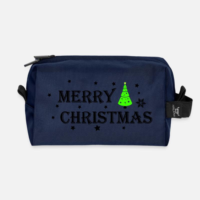 Merry Christmas - Recycelte Kulturtasche - Navy