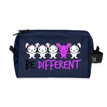 5 Bunny Friends Difference Be Different Different - Recycled Toiletry Zip Bag - navy - Front