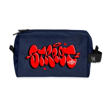 Street Art Graffiti - Recycled Toiletry Zip Bag - navy - Front