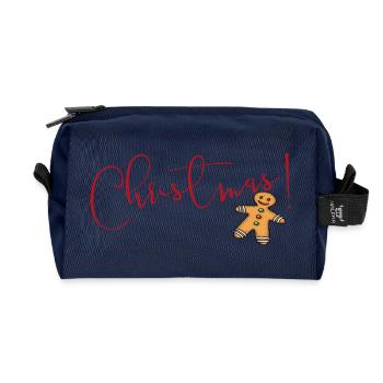 Christmas gingerbread - Recycled Toiletry Zip Bag - navy - Front