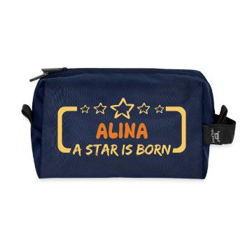 Geschenk für Alina - Recycelte Kulturtasche - Navy - Vorne
