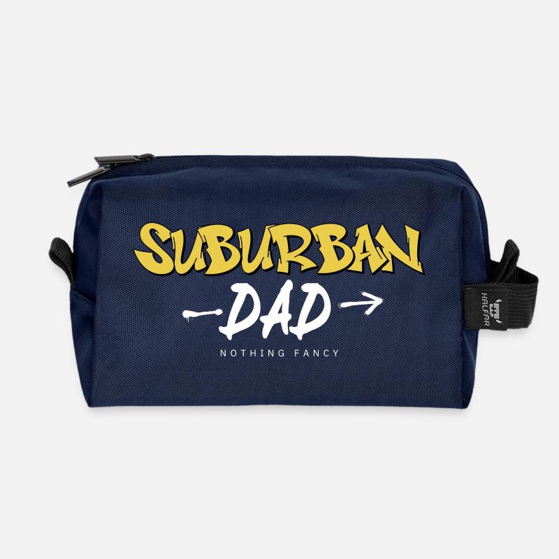 Suburban Dad, Yellow Graffiti Art - Recycelte Kulturtasche - Navy
