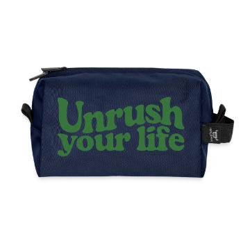 Slow down | Slow Living Mindfulness - Recycled Toiletry Zip Bag - navy - Front