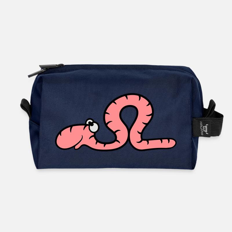 lustiger comic wurm - Recycelte Kulturtasche - Navy