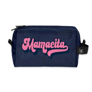 Mamacita Cadeau de fête des mères Maman espagnole Femmes - Trousse de toilette en tissu recyclé - marine - Devant