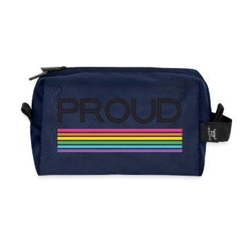 Mois de la fierté LGBT - Fier! - Trousse de toilette en tissu recyclé - marine - Devant