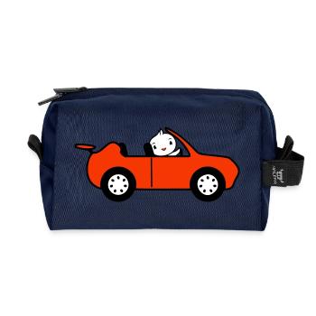 Duck Car Driver Sport Car Fast Driving Vehicle - Recycled Toiletry Zip Bag - navy - Front