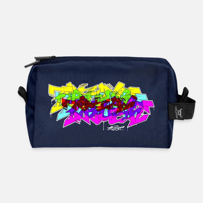 Spectrum Graffiti - Recycelte Kulturtasche - Navy