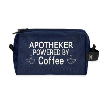 Pharmacist Powered By Coffee - Recycled Toiletry Zip Bag - navy - Front