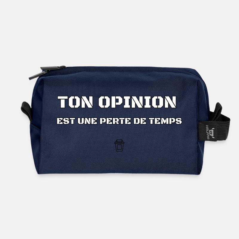 TON OPINION EST UNE PERTE DE TEMPS. - Trousse de toilette en tissu recyclé - marine