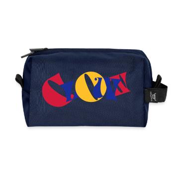 Clown Colorful Letters Text Logo Funny Funny - Recycled Toiletry Zip Bag - navy - Front