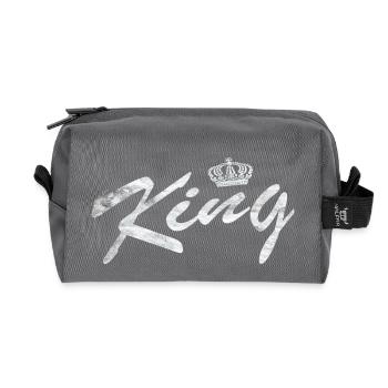 Roi PartnerLook King & Queen cadeau - Trousse de toilette en tissu recyclé - anthracite - Devant