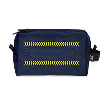 Danger Frame - Recycled Toiletry Zip Bag - navy - Front