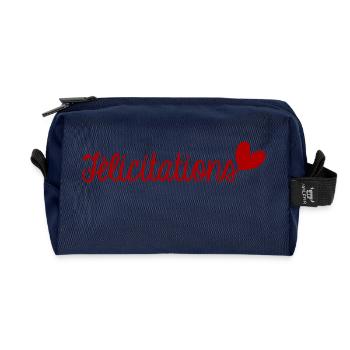 CONGRATULATIONS. WELL DONE. BIRTH. ANNIVERSARY. Ferry - Recycled Toiletry Zip Bag - navy - Front