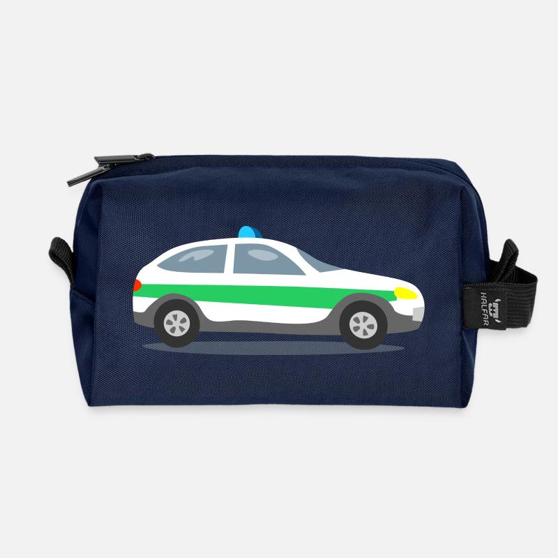 Polizeiauto mit Blaulicht - Recycelte Kulturtasche - Navy