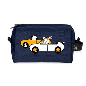 Bunny Bird Chick 2 Voiture Conduire Équipe Deux Amis - Trousse de toilette en tissu recyclé - marine - Devant