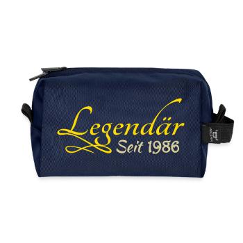 geboren 1986 - Recycelte Kulturtasche - Navy - Vorne