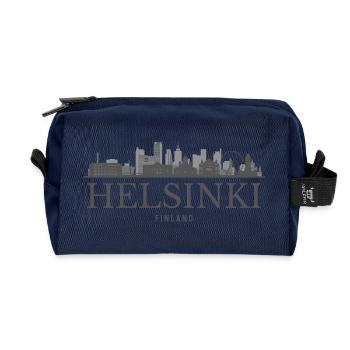 Helsinki Finland, Helsinki skyline - Recycled Toiletry Zip Bag - navy - Front