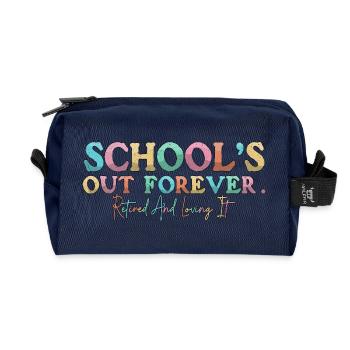 Die Schule ist für immer vorbei Pensionierter Lehrer - Recycelte Kulturtasche - Navy - Vorne