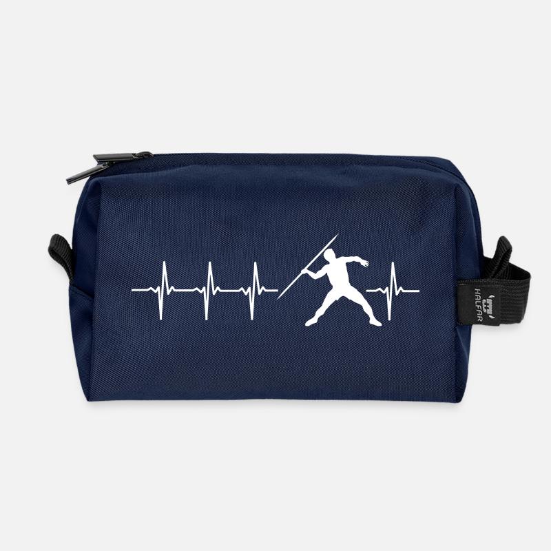 Ich liebe Speer (Speer Herzschlag) - Recycelte Kulturtasche - Navy