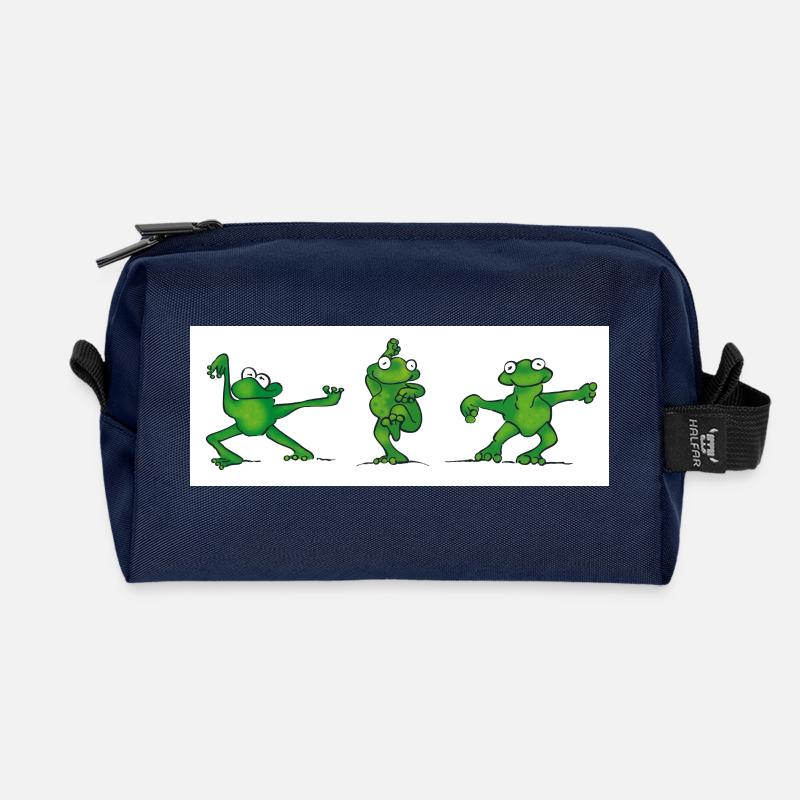 Sei kein Frosch - mach Tai Chi - Recycelte Kulturtasche - Navy