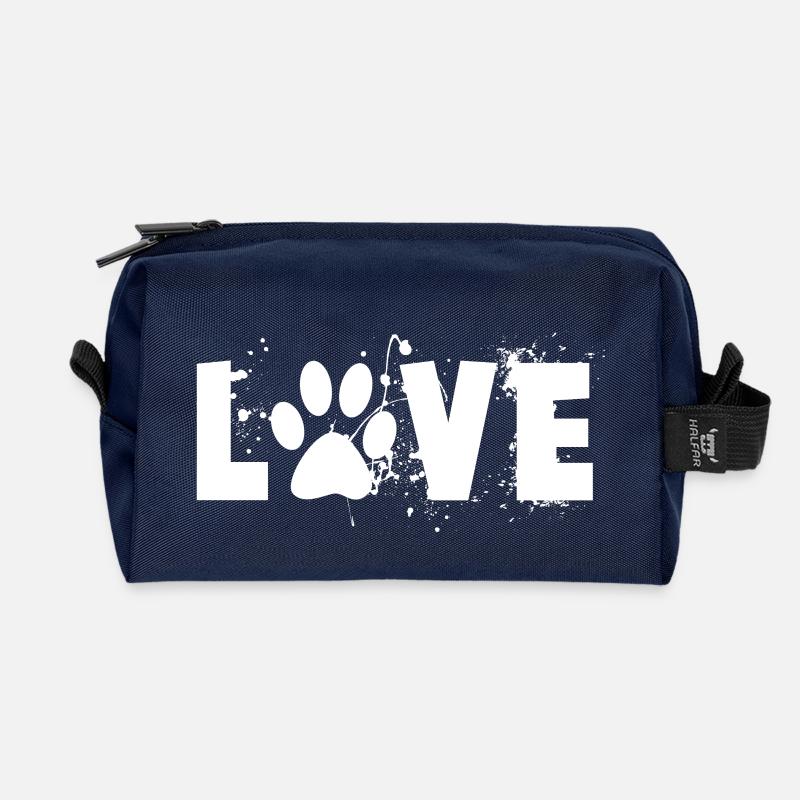 Hunde Liebe - Love - Recycelte Kulturtasche - Navy