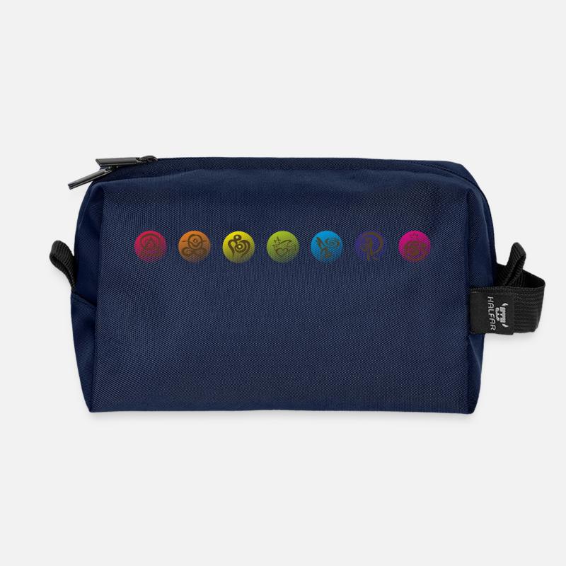 chiSigns 7 Chakren Yoga Motiv - Recycelte Kulturtasche - Navy