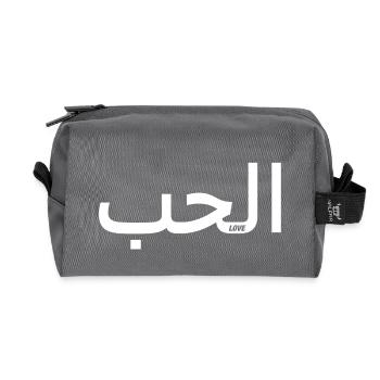 Love in Arabic - Recycled Toiletry Zip Bag - anthracite - Front