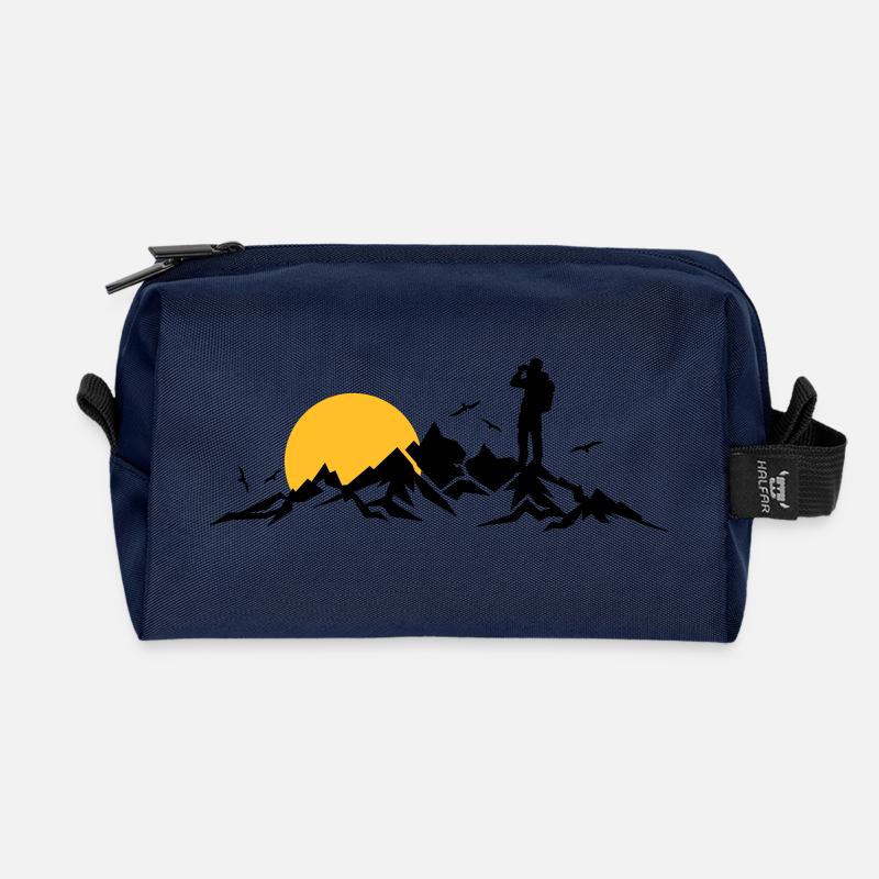 Natur - Berge Wanderer - Recycelte Kulturtasche - Navy