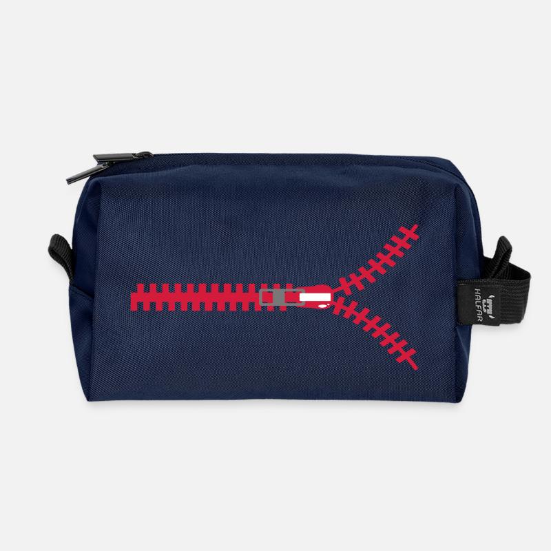 Reissverschluss Zipper Verschluss - Recycelte Kulturtasche - Navy